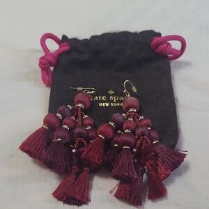 Kate Spade Burgundy Tassel Earrings